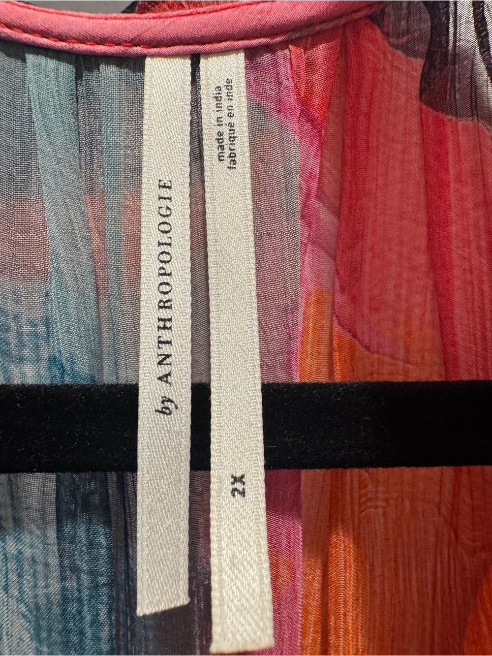Anthropologie Multicolor Abstract Print Maxi Dress - Red, Pink & Purple - Picture 3 of 5